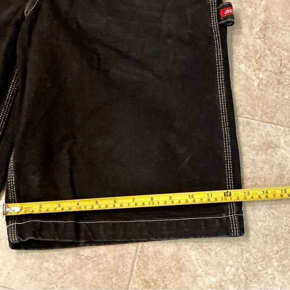 Vintage Y2K 90s JNCO Black Crown Logo Baggy Denim Shorts Size 29 Skater Grunge - Picture 12 of 13